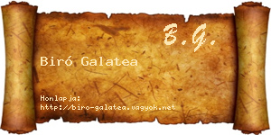 Biró Galatea névjegykártya